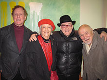 Steven Richman, Phoebe Jacobs (Duke Ellington's publicist), Lew Soloff, 
and Columbia Records exec George Avakian